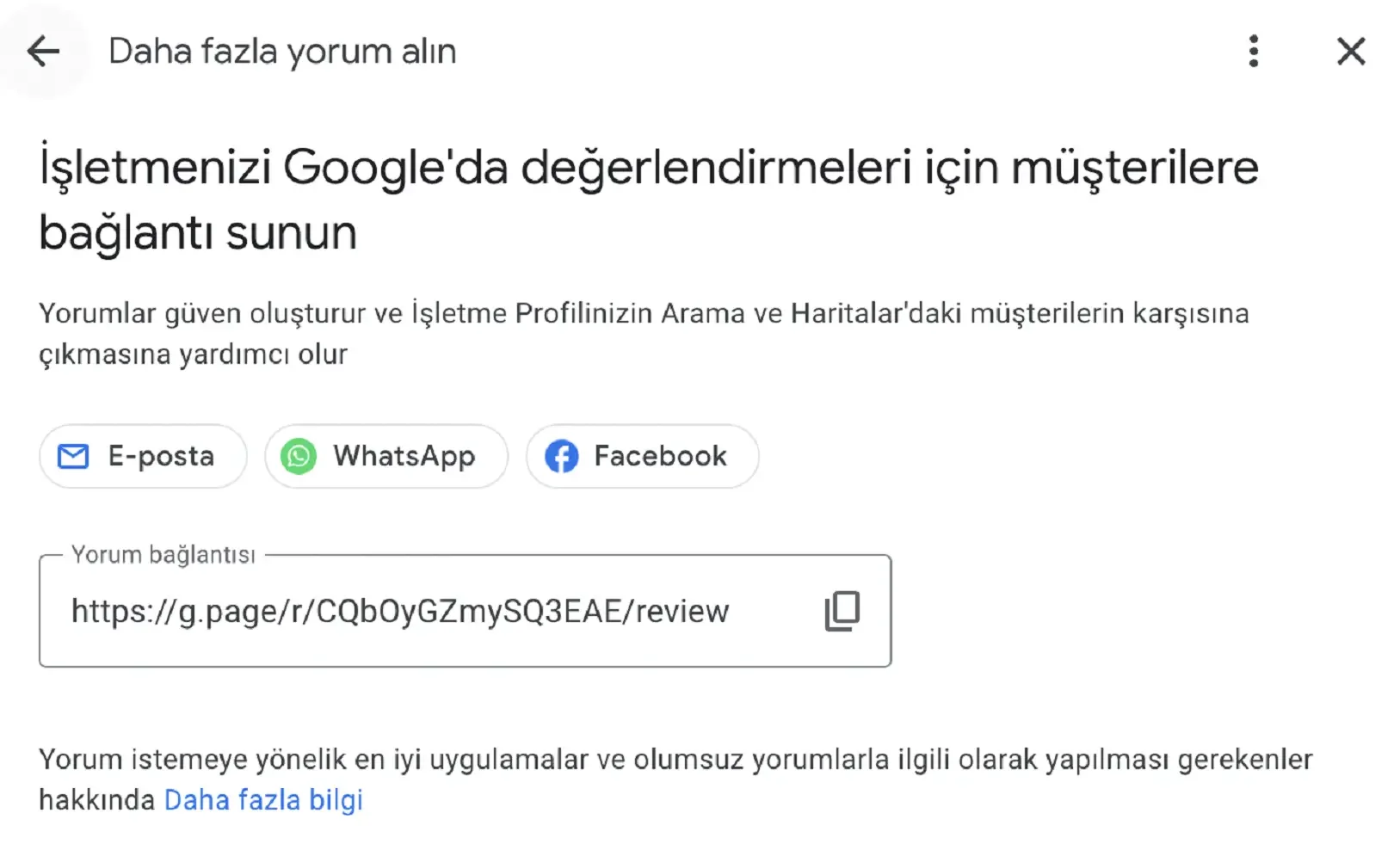 Müşterilerinizden yorum isteyin